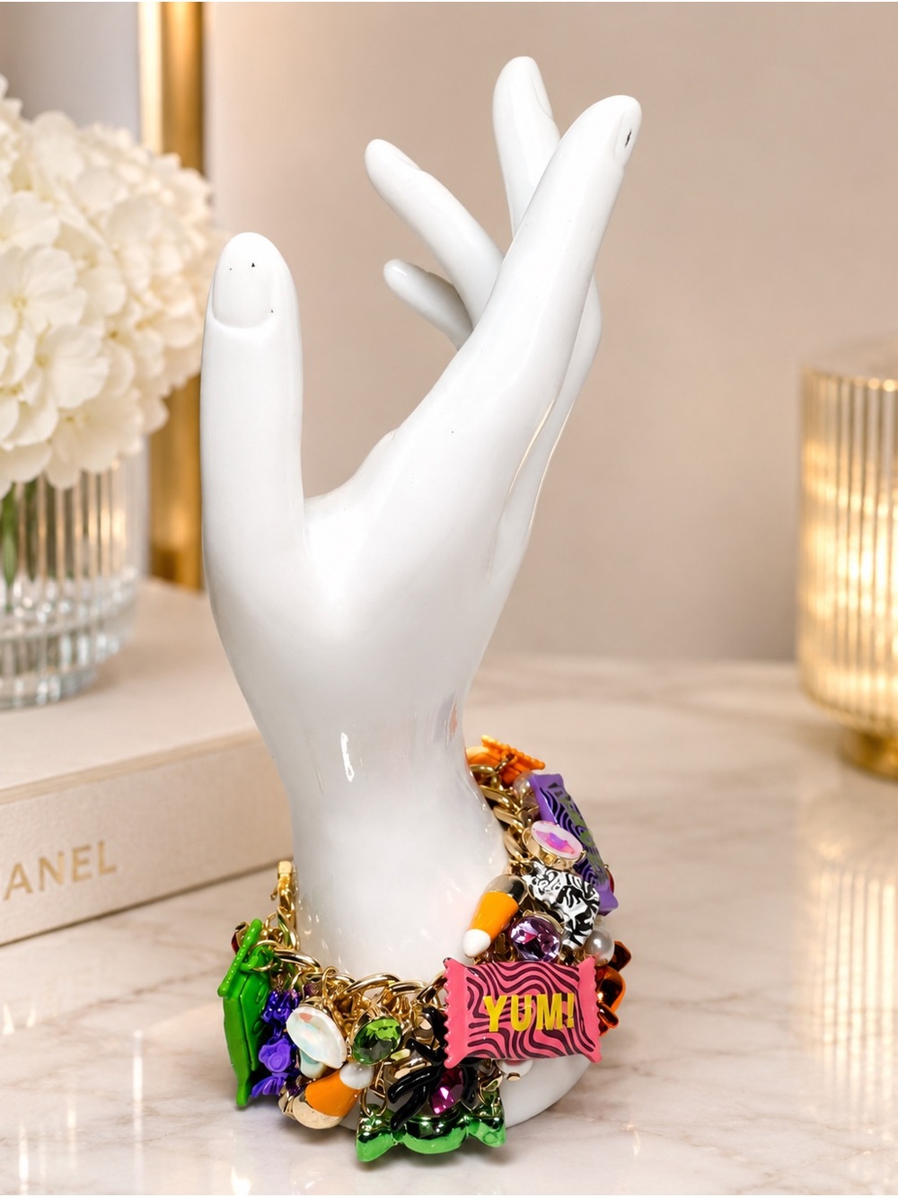 Betsey Johnson Multicolor candy  gold color Charm Bracelet